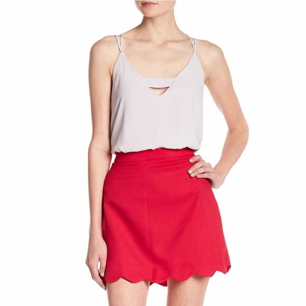Red Scalloped Skirt